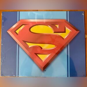 Superman Shield Wall Art - Red and Yellow on Blue